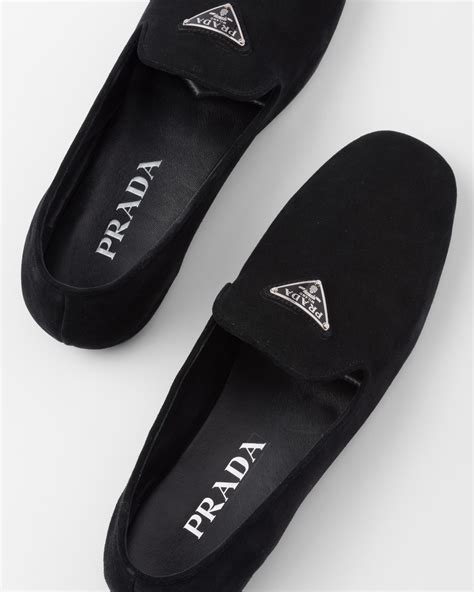 prada suede loafer|prada loafer mules.